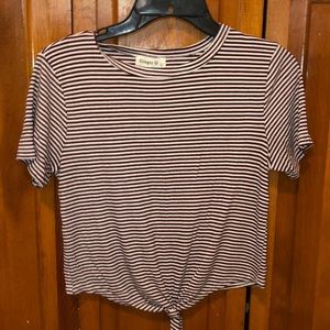 Striped red white and blue tie t-shirt